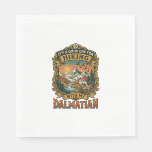 Good Day Hiking Dalmatian Dog Mountains River Napkin