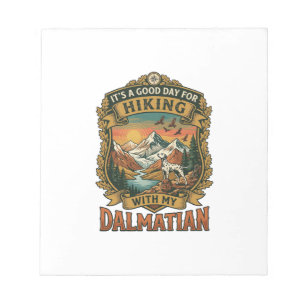 Good Day Hiking Dalmatian Dog Mountains River Notepad