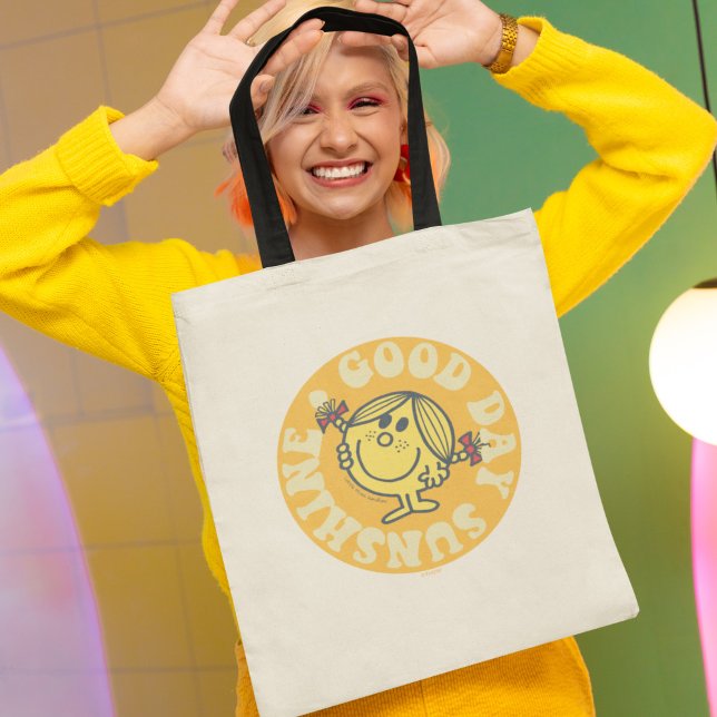 Good Day Little Miss Sunshine Tote Bag (Person holding tote bag)