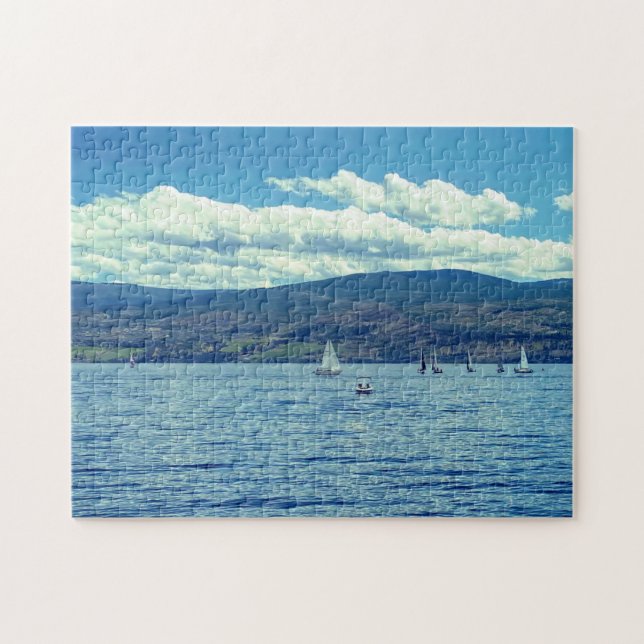 Good Day Sailing Sailboat Lake Water Scenery Jigsaw Puzzle (Horizontal)