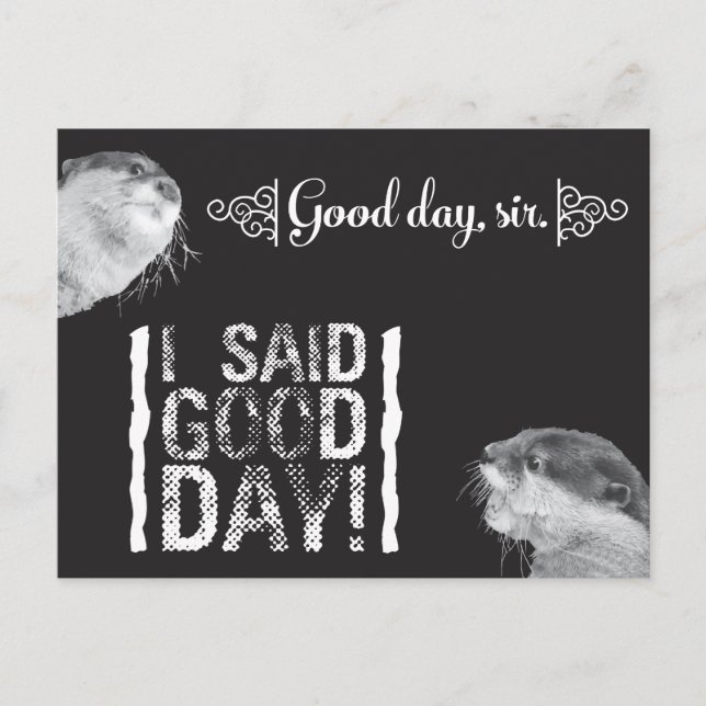 Good Day Sir Otter Postcard (Front)