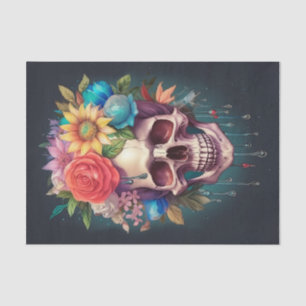 Good Day to be Dead , Smiling Skull & Floral Crown Tissue Paper