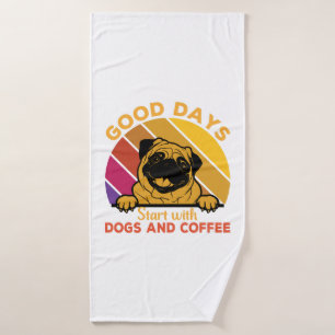 good days start with doge and coffee bath towel
