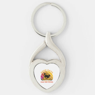good days start with doge and coffee key ring