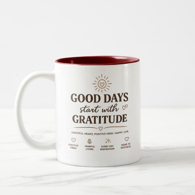 Good Days Start With Gratitude Positive Mug (Left)
