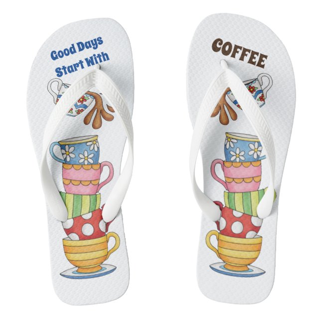 Good Days Starts With Coffee Jandals (Footbed)