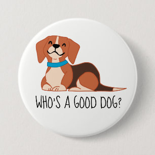 Good Dog Large, 3 Inch Round Button