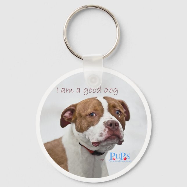 Good Dog Pit Bull Rescue Key Ring (Front)
