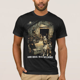 Good Dogs Bad Influence Vintage Dog Graphic T-Shirt