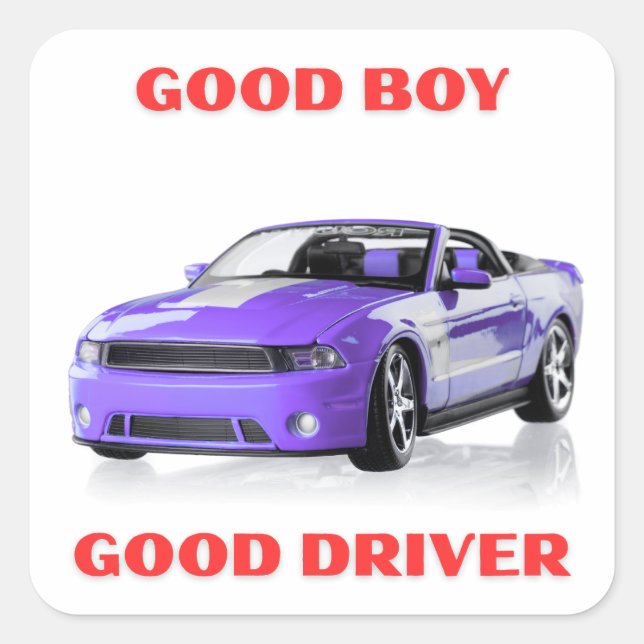 GOOD DRIVER BLEU MUSCLE CAR GRAPHIC STICKER (Front)