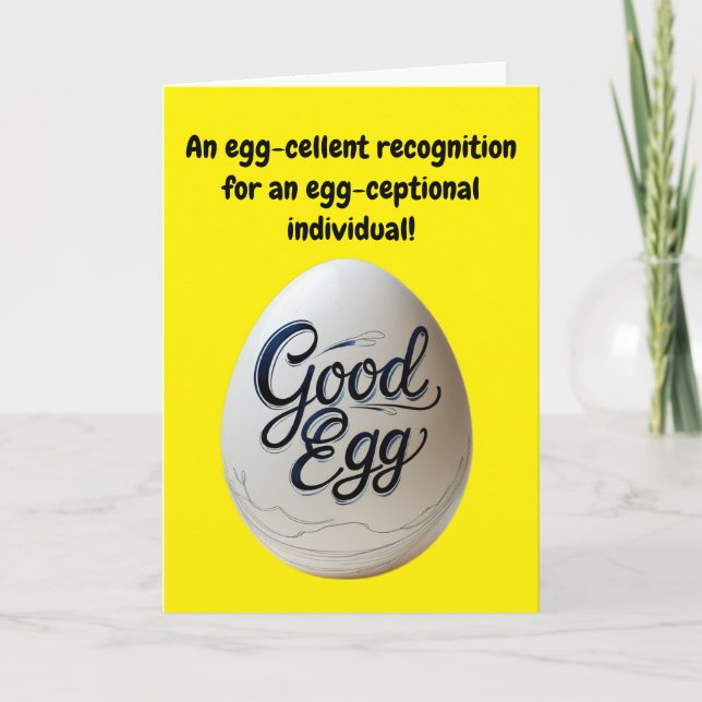 Good Egg Appreciation – Funny Thank You Card (Front)