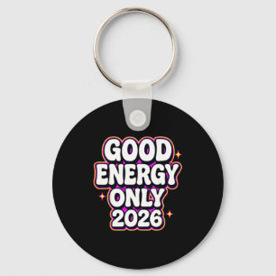 Good Energy Only 2026 Retro Bubble Letter Design Key Ring