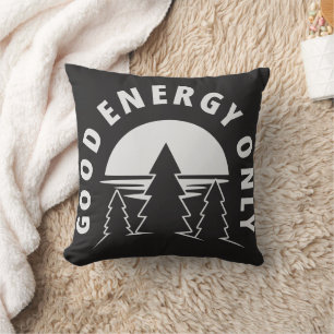 Good Energy Only – Minimalist Nature Art Cushion