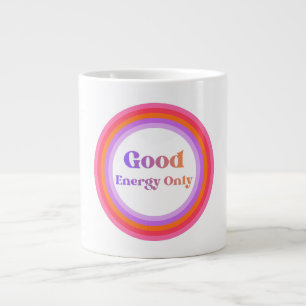 Good Energy Only – Retro 70s Positive Design Large Coffee Mug