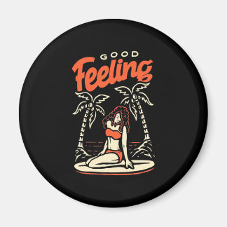 Good Feeling Surfer Girl Magnet