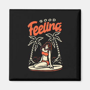 Good Feeling Surfer Girl Magnet