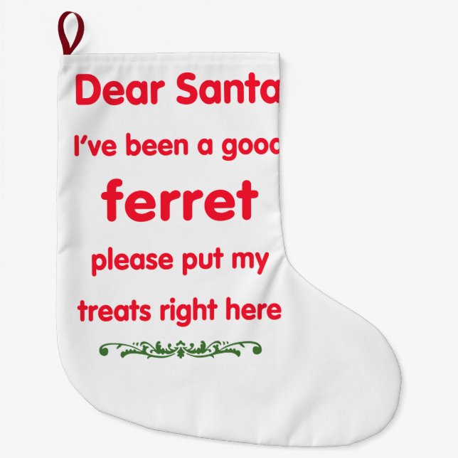 good ferret large christmas stocking (Front)