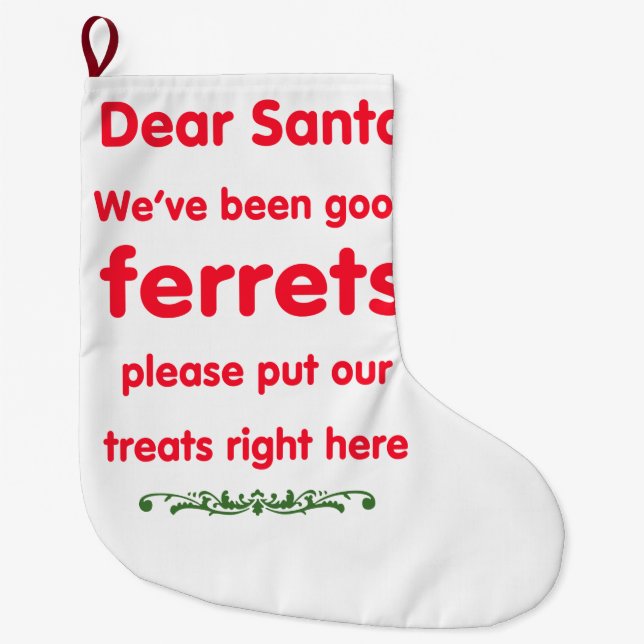 good ferrets large christmas stocking (Front)