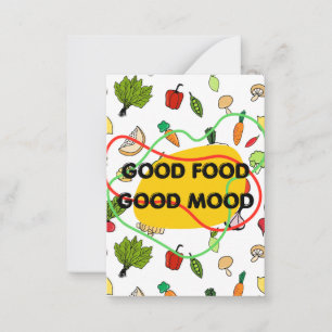 Good food, Good Mood design, fun food Card