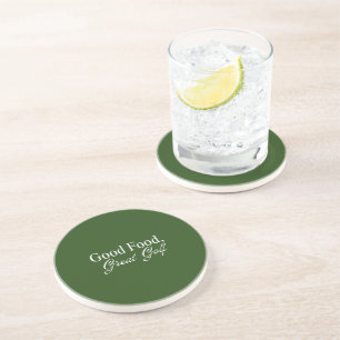 Good Food, Great Golf Deep Green Clubhouse Coaster