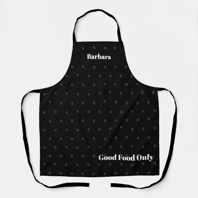 Good Food Only Black Apron (Front)