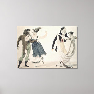 Good Form, No. 1: The Waltz, satirical cartoon Canvas Print