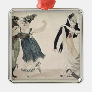 Good Form, No. 1: The Waltz, satirical cartoon Metal Tree Decoration