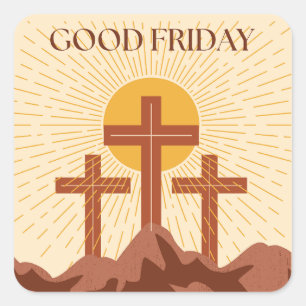 Good Friday Card Square Sticker