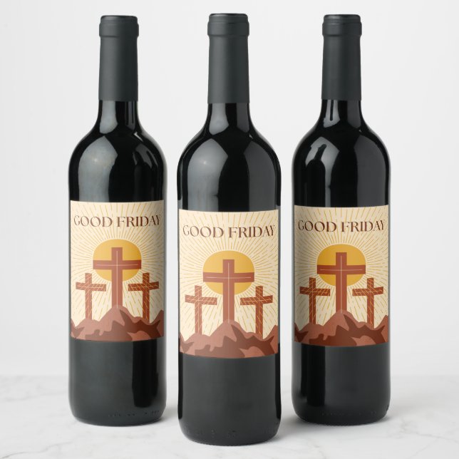Good Friday Card Wine Label (Bottles)