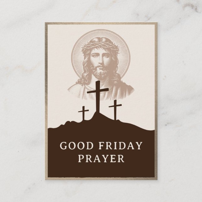 Good Friday Catholic Adoration Prayer Card (Front)