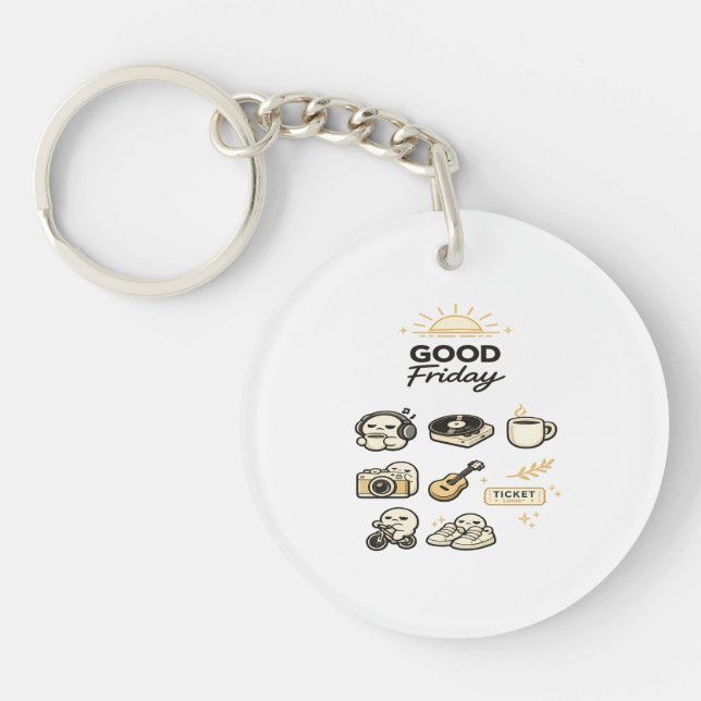 Good Friday Weekend Vibes Key Ring (Front)