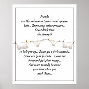 Good Friend are like Underwear Fun Quote Poster