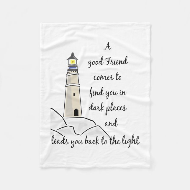 Good Friend Inspirational Quote Fleece Blanket (Front)