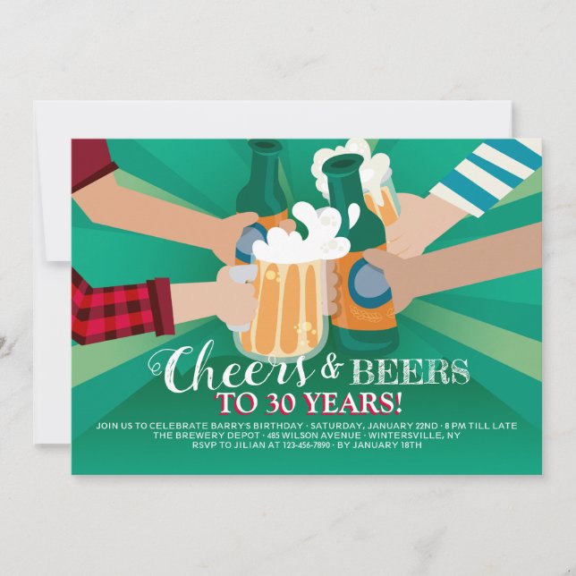 Good Friends and Beers Invitation (Front)