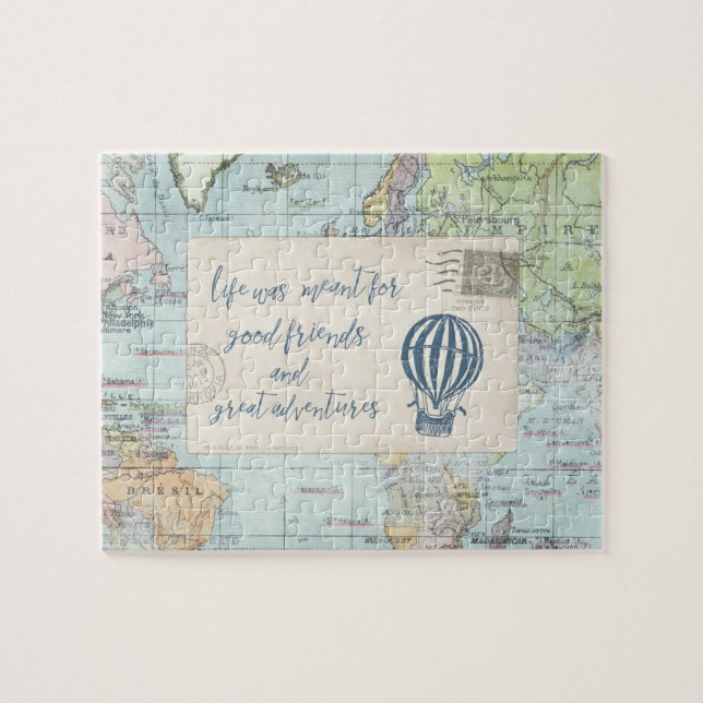 Good Friends and Great Adventures Quote Jigsaw Puzzle (Horizontal)