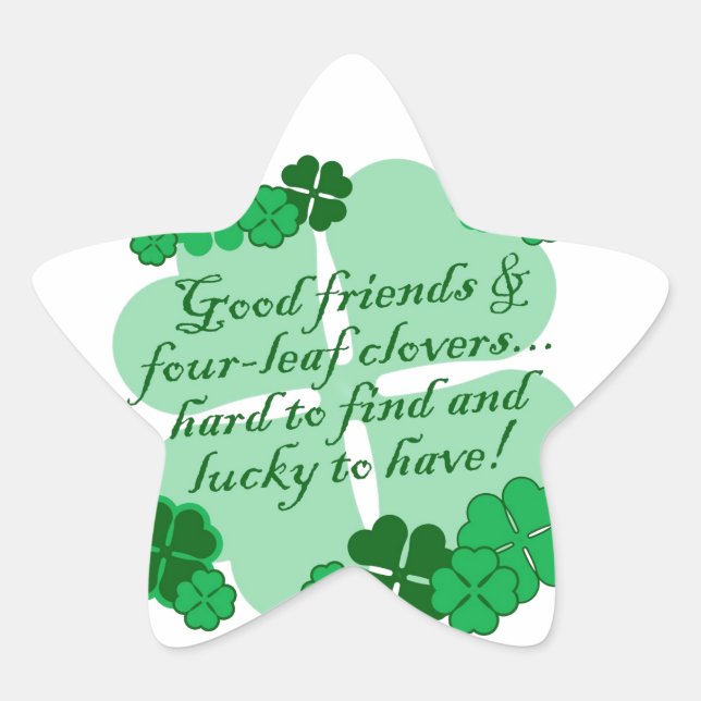 Good Friends and Shamrocks Star Sticker (Front)