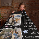 Good Friends are like Stars! Bestie Photo Quote Fleece Blanket<br><div class="desc">Cute friendship fleece blanket featuring 2 photos of your choice, that can easily be downloaded from your phone or computer and a sweet quote that reads - 'Good friends are like stars, you don't always see them, but you know they're always there', scattered stars that can be changed to any...</div>