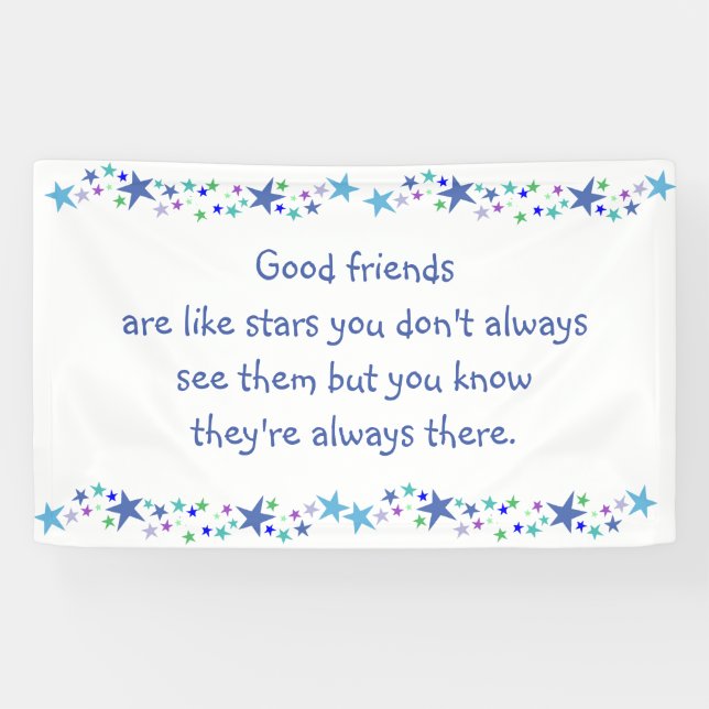 Good Friends are like Stars Inspirational Quote Banner (Horizontal)