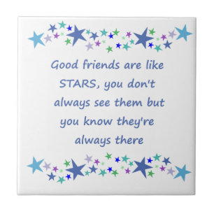 Good Friends are like Stars Inspirational Quote Tile