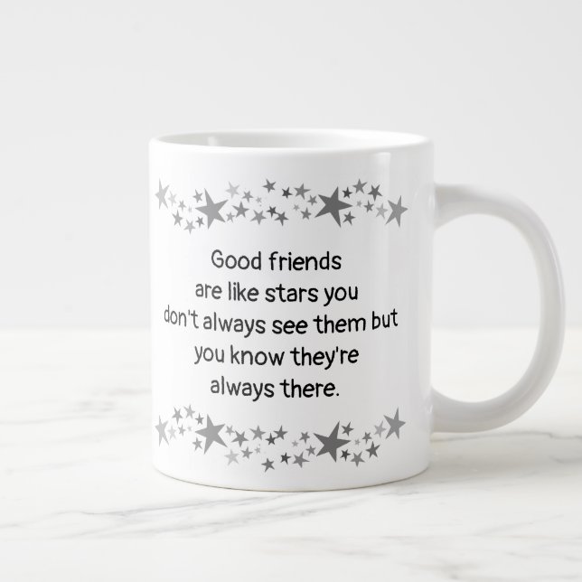 Good Friends are Like Stars Minimalist Modern Deco Large Coffee Mug (Right)