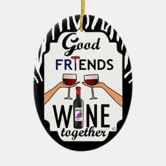 Good Friends Wine Ceramic Tree Decoration