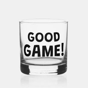 Good Game!   Bold Typography Gamer Rocks Glass