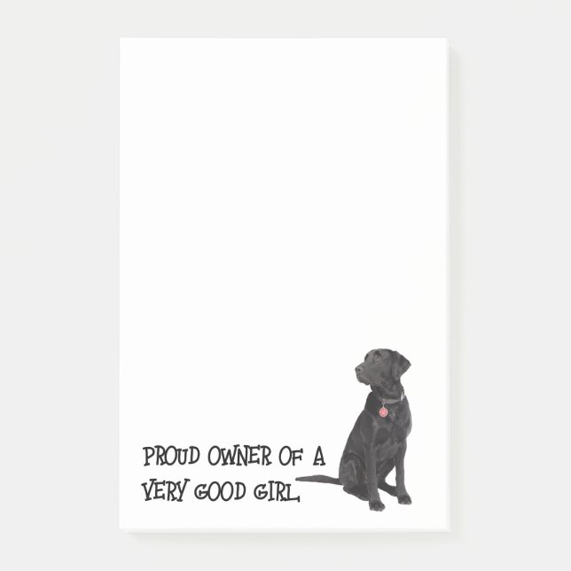 Good Girl Black Lab Post-it Notes (Front)