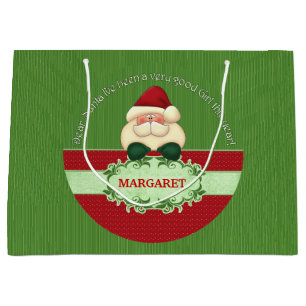Good Girl - LARGE Dear Santa Red and Green Gift Bag