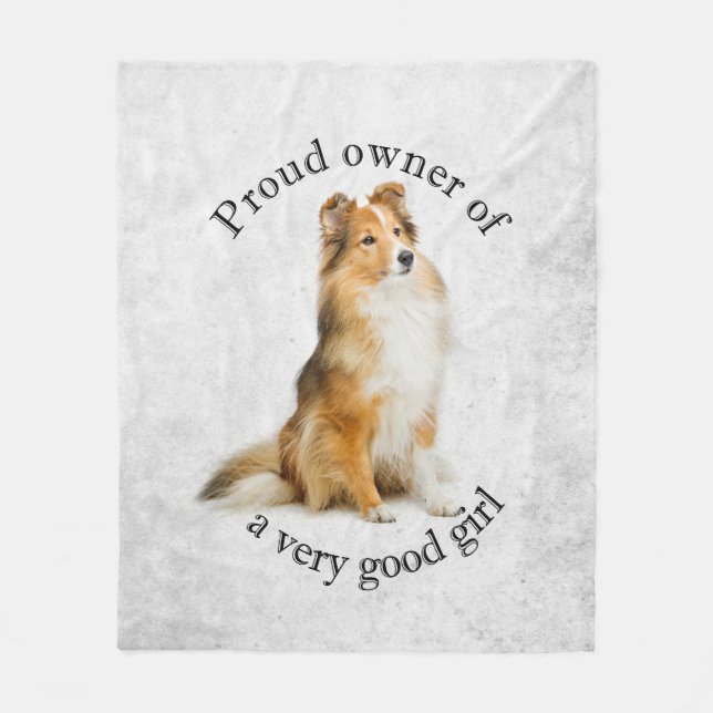 Good Girl Sheltie Fleece Blanket (Front)