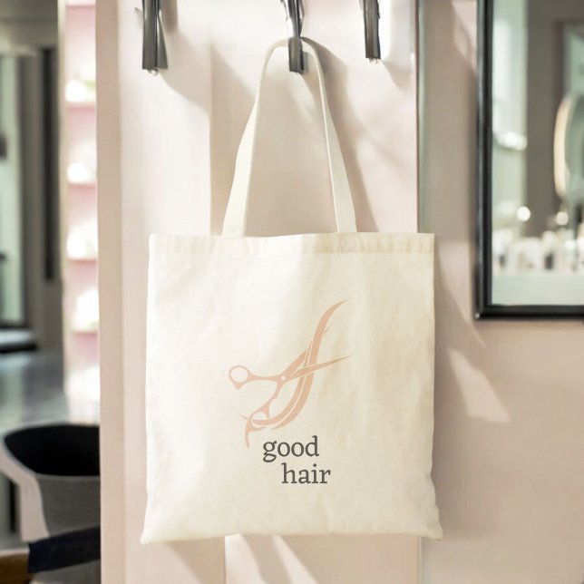 Good Hair Simple Logo Hair Stylist Colourist Tote Bag (Creator Uploaded)