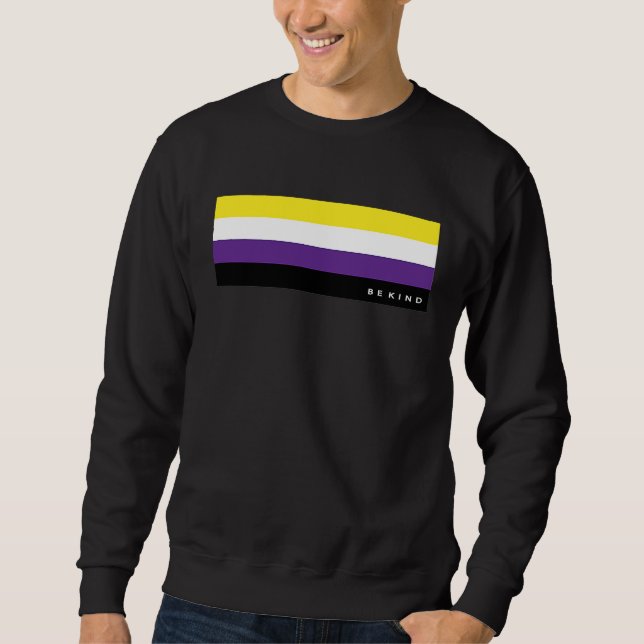 Good & Happy Nonbinary Gay Pride Rainbow Flag LGBT Sweatshirt (Front)