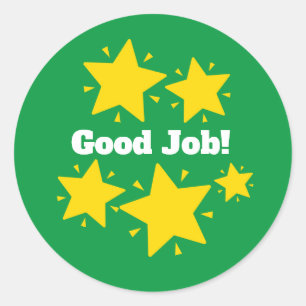 "Good Job!"  Customise Reward Sticker with Stars