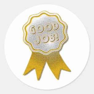 GOOD JOB GOLD RIBBON STICKERS