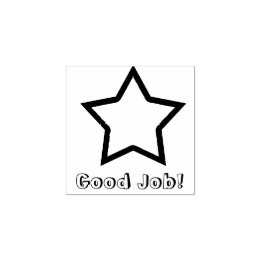 Good Job Star Rubber Stamp